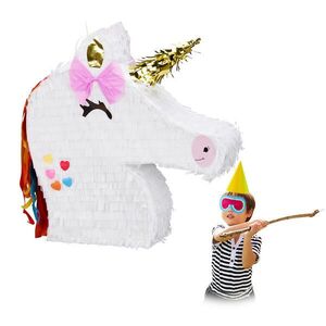 Relaxdays PINATA Bílá Vícebarevná Jednorožec Papír 41, 5 cm obraz