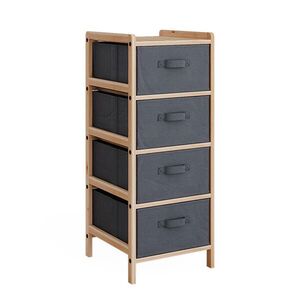 Vicco KOUPELNOVÁ SKŘÍŇKA Bruno Šedá 34.5 x 86 cm se 4 látkovými zásuvkami obraz