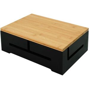 Relaxdays ORGANIZÉR černý bambus magnetické víko 32x22x11 cm obraz