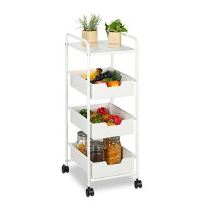 Relaxdays VOZÍK Bílý šedý 3 zásuvky 85, 5 cm obraz