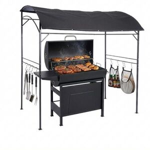 Relaxdays PAVILON Antracit ocel polyester vodoodpudivý 220x220 cm obraz