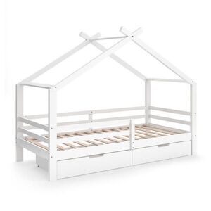 VitaliSpa DOMEČKOVÁ POSTEL Luni Bílá 200 x 90 cm Se dvěma výsuvnými úložnými boxy obraz