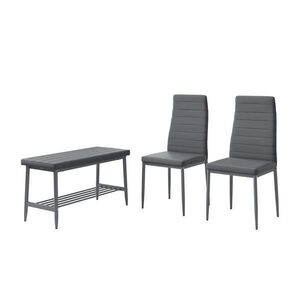 Vicco LAVICE A ŽIDLE Grand Šedá 85 x 46.5 cm 3dílná sada obraz