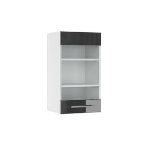 Vicco SKLENĚNÁ KUCHYŇSKÁ SKŘÍŇKA Fame-Line Antracitový vysoký lesk 40 cm obraz