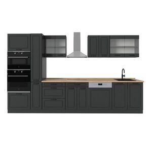 Vicco KOMPLETNÍ KUCHYNĚ R-Line Antracitový venkovský dům/antracit 350 cm , PD Dub obraz