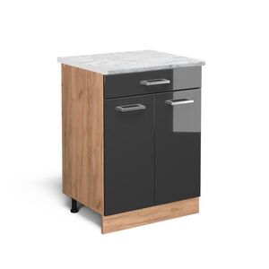 Vicco SPODNÍ SKŘÍŇKA KUCHYŇSKÉ LINKY R-Line Antracitový vysoký lesk 60 cm PD Mramor obraz
