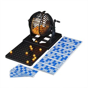 Relaxdays HRA Bingo Černá Oranžová Zlatá Plast 90 kuliček obraz