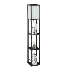 Relaxdays LAMPA Černá s regálem E27 obraz