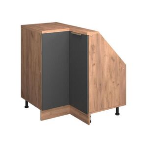 Vicco ŠIKMÁ SKŘÍŇ ROHOVÁ SKŘÍŇKA Rion Antracitově zlatý 75.6 x 81.6 cm s 1 dveřmi obraz