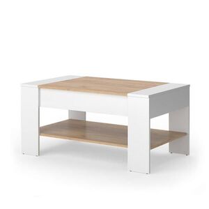 Vicco KONFERENČNÍ STOLEK August Bílý/zlatý dub 99.6 x 58.8 cm se zásuvkou obraz