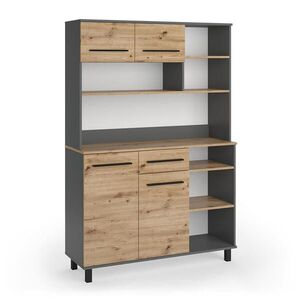 Vicco KUCHYŇSKÝ BUFET Pure, Řemeslný dub/Antracit, 120.2 x 177 cm obraz