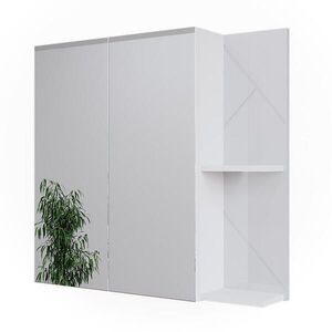 Vicco KOUPELNOVÁ SKŘÍŇKA SE ZRCADLEM Irma Bílá/bílý vysoký lesk 80 x 75 cm obraz