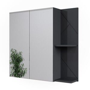 Vicco SKŘÍŇKA SE ZRCADLEM DO KOUPELNY Irma Antracit vysoký lesk/antracit 80 x 75 cm obraz