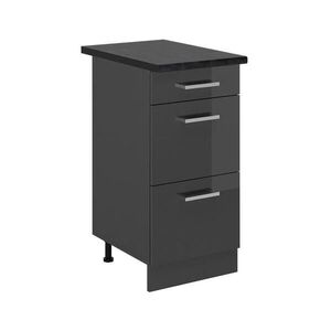 Vicco SPODNÍ SKŘÍŇKA KUCHYŇSKÉ LINKY R-Line Antracitový vysoký lesk 40 cm se zásuvkami, PD Antracit obraz