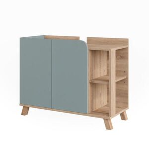 Vicco TOALETNÍ STOLEK PRO UMYVADLO Karen Sonoma/modrá 80 x 65 cm se 2 dveřmi obraz
