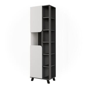 Vicco VYSOKÁ SKŘÍŇKA Karen Antracitová/bílá 50 x 175 cm se 2 dveřmi obraz