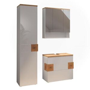 Vicco KOUPELNOVÝ NÁBYTEK Eden, Bílá vysoký lesk, 3dílná obraz