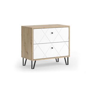 Vicco NOČNÍ STOLEK Nizza Řemeslný dub 66 x 60.2 cm se 2 zásuvkami obraz