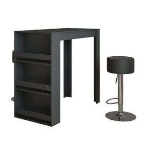 Vicco STOJACÍ BAROVÝ STŮL SE ŽIDLEMI Repose Antracit 57 x 117 cm se 2 barovými stoličkami obraz