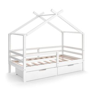 VitaliSpa DOMEČKOVÁ POSTEL Luni Bílá 160 x 80 cm s úložnými boxy obraz