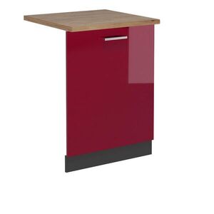Vicco ČELNÍ PANEL MYČKY R-Line Červená vysoký lesk 60 cm , PD Dub obraz