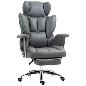 HOMCOM KANCELÁŘSKÁ ŽIDLE s polohovací funkcí, ergonomická kancelářská židle, otočná židle tmavě šedá obraz