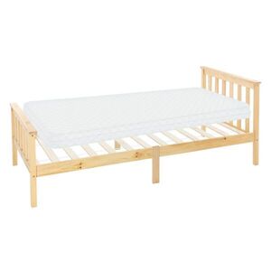 ML-DESIGN DŘEVĚNÁ POSTEL 90x200 cm z přírodního borového dřeva s roštem a matrací H10cm obraz