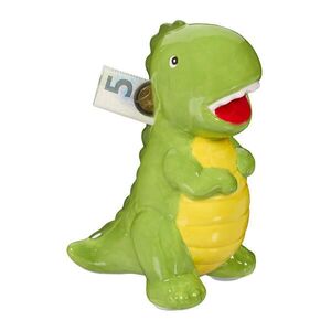Relaxdays POKLADNIČKA Zelená dinosaurus keramika obraz