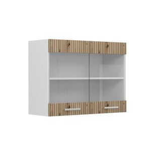 Vicco SKLENĚNÁ KUCHYŇSKÁ SKŘÍŇKA R-Line Řemeslný dub 80 cm obraz