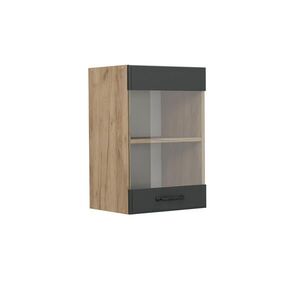 Vicco SKLENĚNÁ KUCHYŇSKÁ SKŘÍŇKA R-Line Antracitový venkovský dům 40 cm obraz