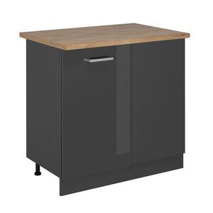 Vicco ROHOVÁ SKŘÍŇKA R-Line Antracitový vysoký lesk 86 cm , PD Dub obraz