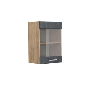 Vicco SKLENĚNÁ KUCHYŇSKÁ SKŘÍŇKA R-Line Černý beton 40 cm obraz