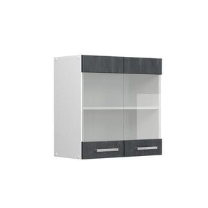 Vicco SKLENĚNÁ KUCHYŇSKÁ SKŘÍŇKA R-Line Černý beton 60 cm obraz