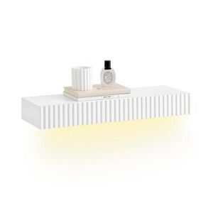 SoBuy POLIČKA SE ZÁSUVKOU Bílá 60x20x8cm Minimalistický obraz