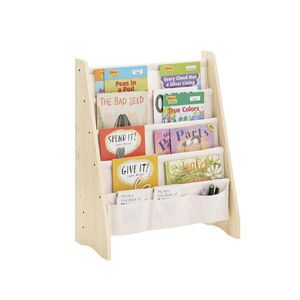 SoBuy DĚTSKÁ KNIHOVNA se 4 policemi Přírodní 63x28x76cm Nordický obraz