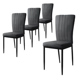 ML-DESIGN SADA 4 jídelních židlí, šedý samet obraz