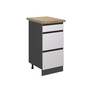 Vicco SPODNÍ SKŘÍŇKA KUCHYŇSKÉ LINKY R-Line Bílá 40 cm se zásuvkami, PD Dub obraz