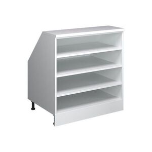 Vicco KUCHYŇSKÁ SKŘÍŇKA POD ŠIKMOU STŘECHU R-Line Bílá 80 cm se 4 přihrádkami, korpus skříně hloubka 60 cm obraz
