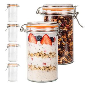 Relaxdays SKLENICE Transparentní 6ks-Set 500 ml s patentním uzávěrem obraz