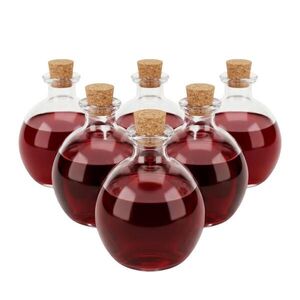 Relaxdays LÁHVE Transparentní přírodní 6-ks se zátkou z korku 260 ml obraz