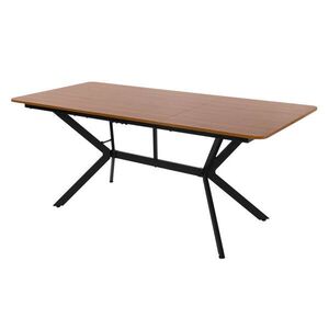 ML-DESIGN JÍDELNÍ STŮL z MDF, tmavě hnědý, s ocelovou konstrukcí, obdélníkový obraz
