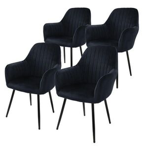 ML-DESIGN JÍDELNÍ ŽIDLE, sada 4 ks, černý samet obraz