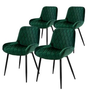 ML-DESIGN JÍDELNÍ ŽIDLE 4KUSOVÁ SADA Tmavě zelený samet obraz