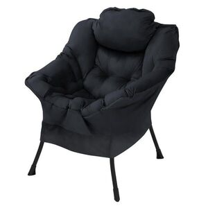 ML-DESIGN KŘESLO do obývacího pokoje, černé, pohodlné relaxační křeslo s boční kapsou a polštářem, 82 x 97 x 95 cm, nosnost až 120 kg obraz