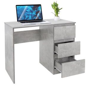 ML-DESIGN PSACÍ stůl se 3 zásuvkami, 90 x 76 x 50 cm, šedý obraz