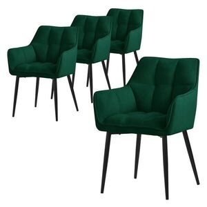 ML-DESIGN JÍDELNÍŽIDLA, SADA 4 KS, tmavě zelená froté látka obraz