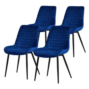 ML-DESIGN JÍDELNÍ ŽIDLE, SADA 4 KS, tmavě modrý samet obraz