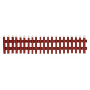 ECD-Germany DEKO DŘEVĚNÝ PLOT červený s LED teplou bílou 90x21 cm na baterie & časovač obraz