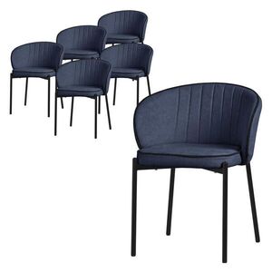 ML-DESIGN JÍDELNÍ ŽIDLE, sada 6 ks, tmavě modrá obraz