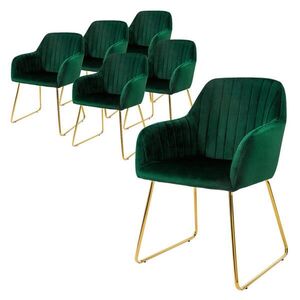ML-DESIGN JÍDELNÍ ŽIDLE, sada 6 ks, zelený samet obraz